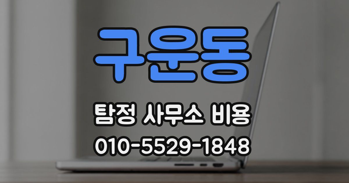 구운동 탐정 사무소 비용