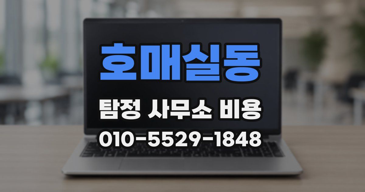 호매실동 탐정 사무소 비용