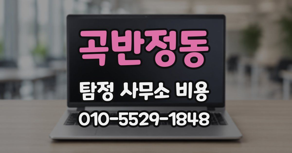 곡반정동 탐정 사무소 비용