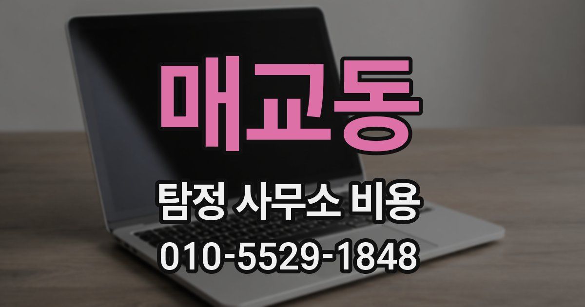매교동 탐정 사무소 비용