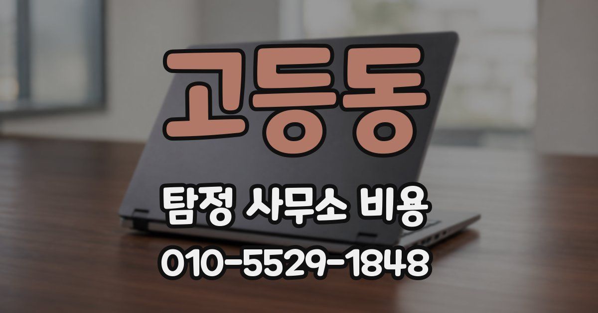 고등동 탐정 사무소 비용