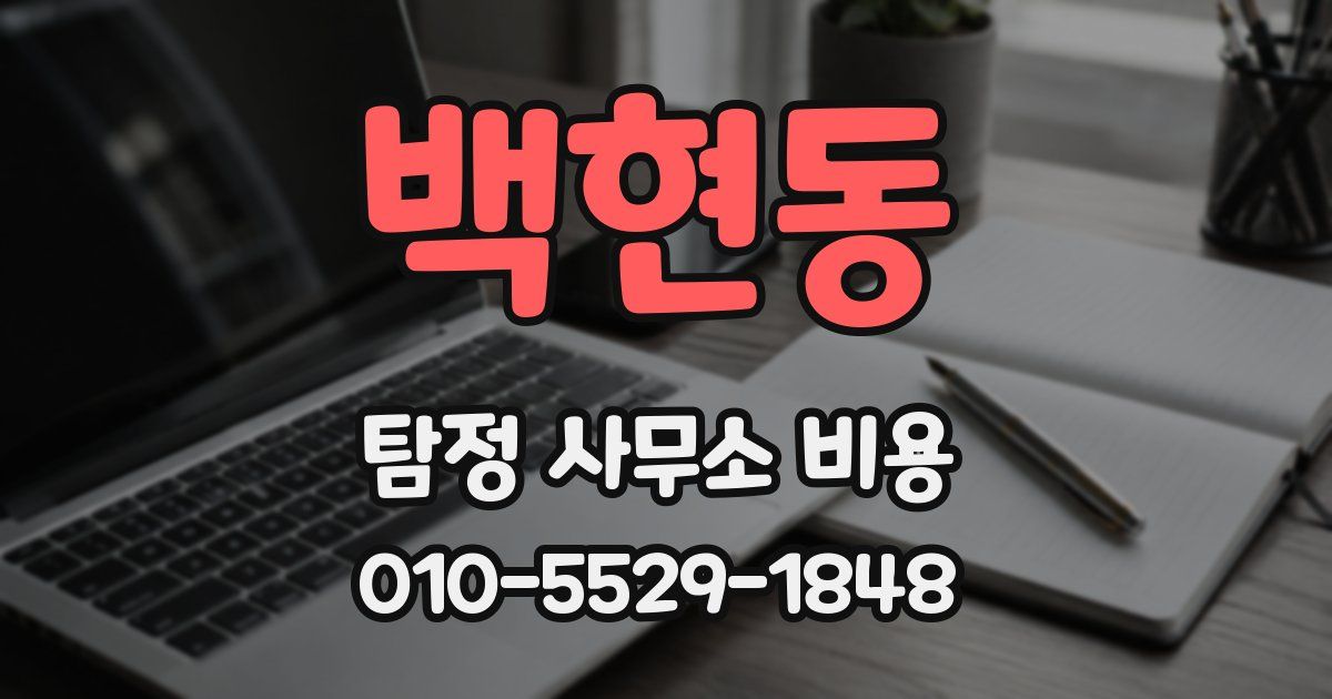 백현동 탐정 사무소 비용