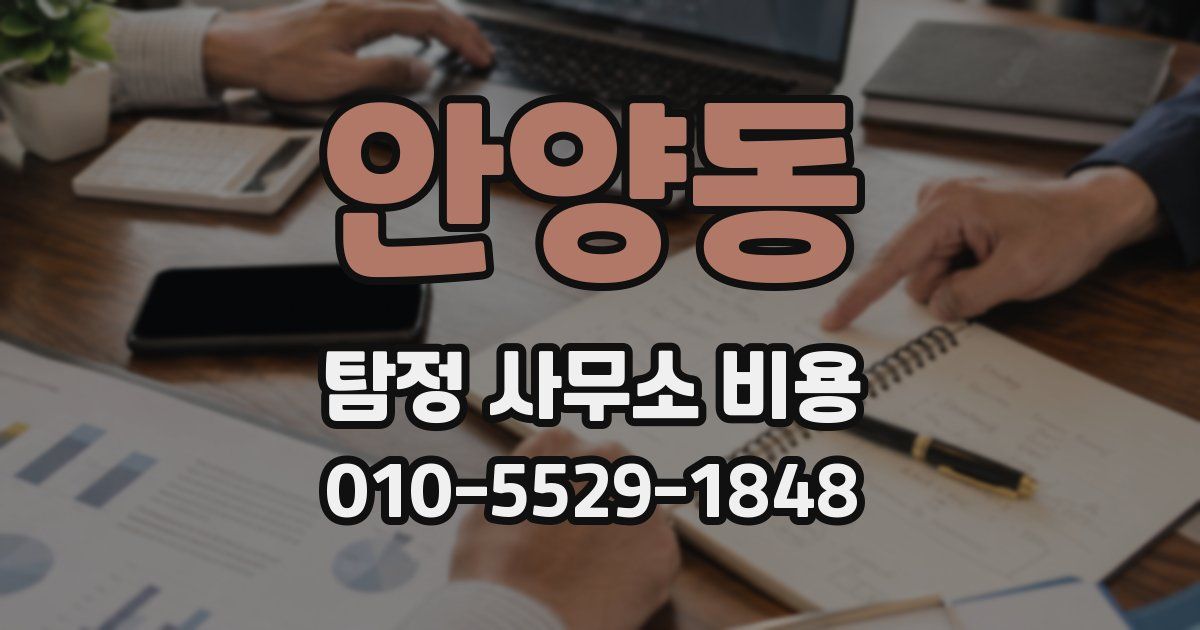안양동 탐정 사무소 비용