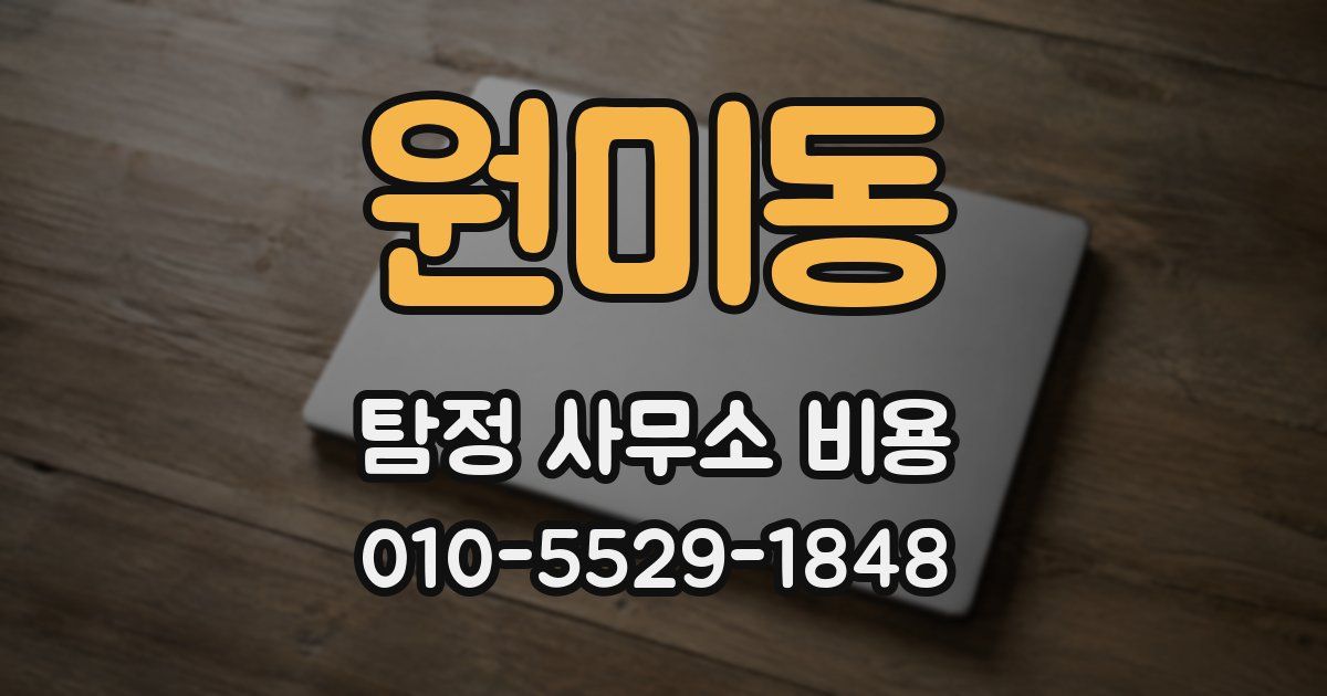 원미동 탐정 사무소 비용