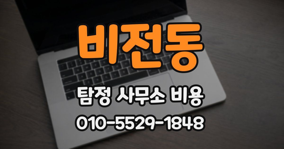 비전동 탐정 사무소 비용