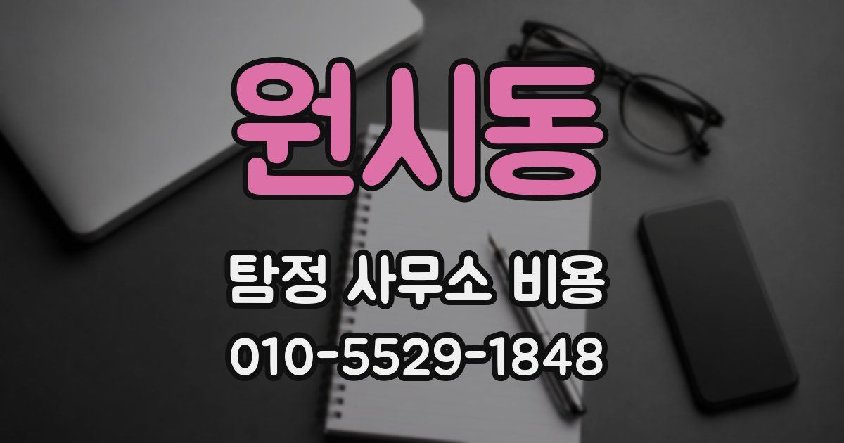 원시동 탐정 사무소 비용