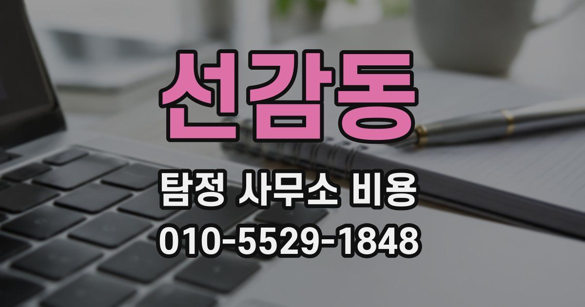 선감동 탐정 사무소 비용