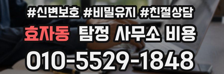 효자동 탐정 사무소 비용