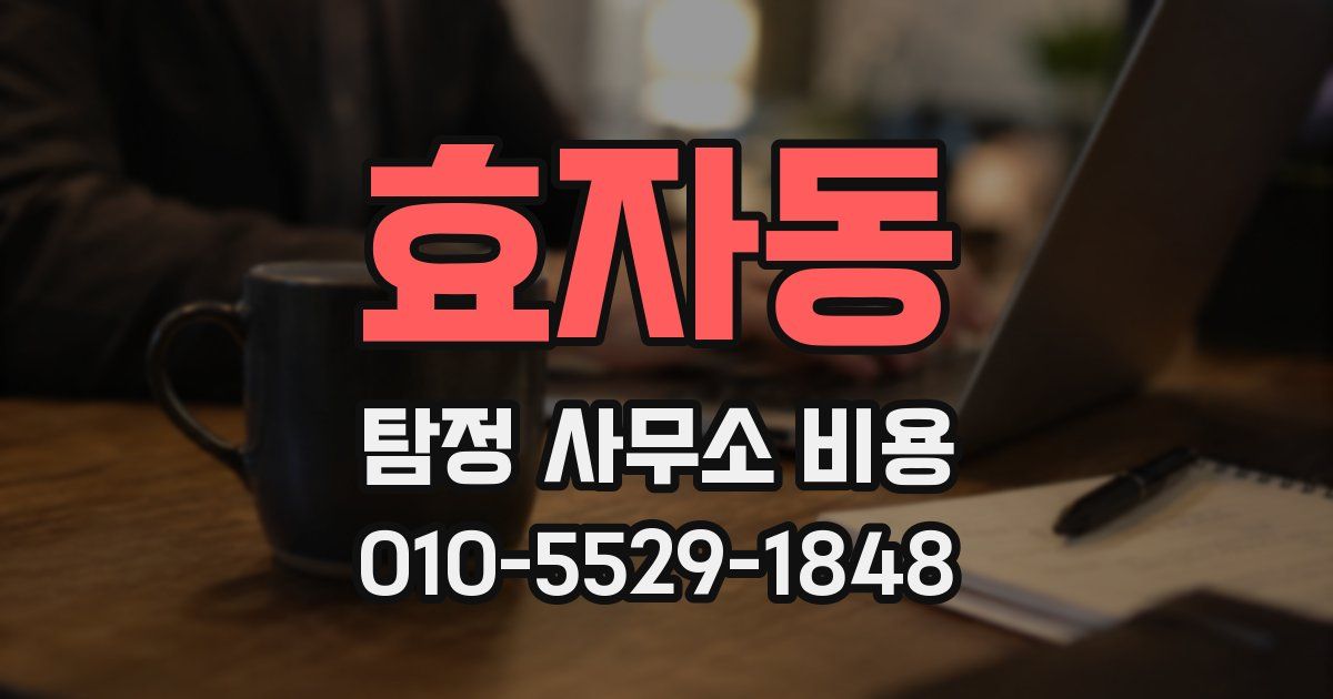 효자동 탐정 사무소 비용