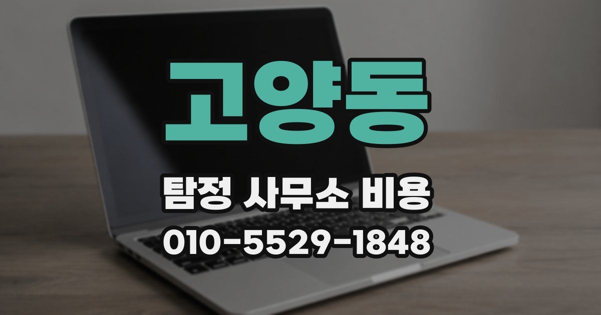 고양동 탐정 사무소 비용