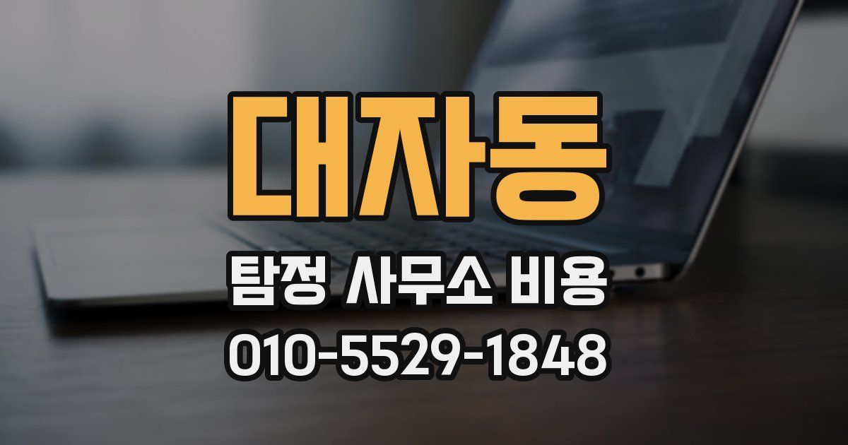 대자동 탐정 사무소 비용