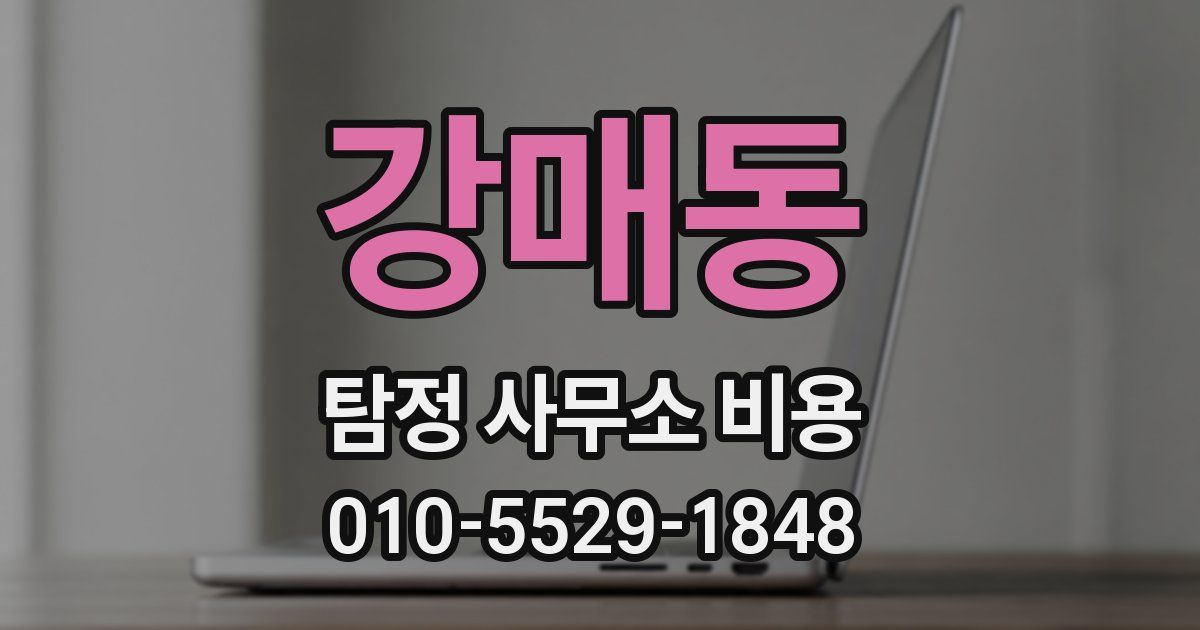 강매동 탐정 사무소 비용