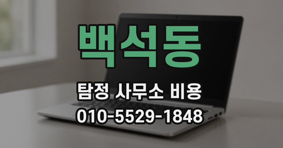 백석동 탐정 사무소 비용