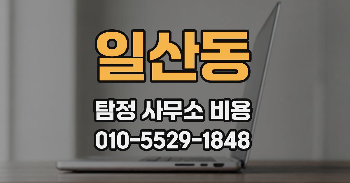 일산동 탐정 사무소 비용