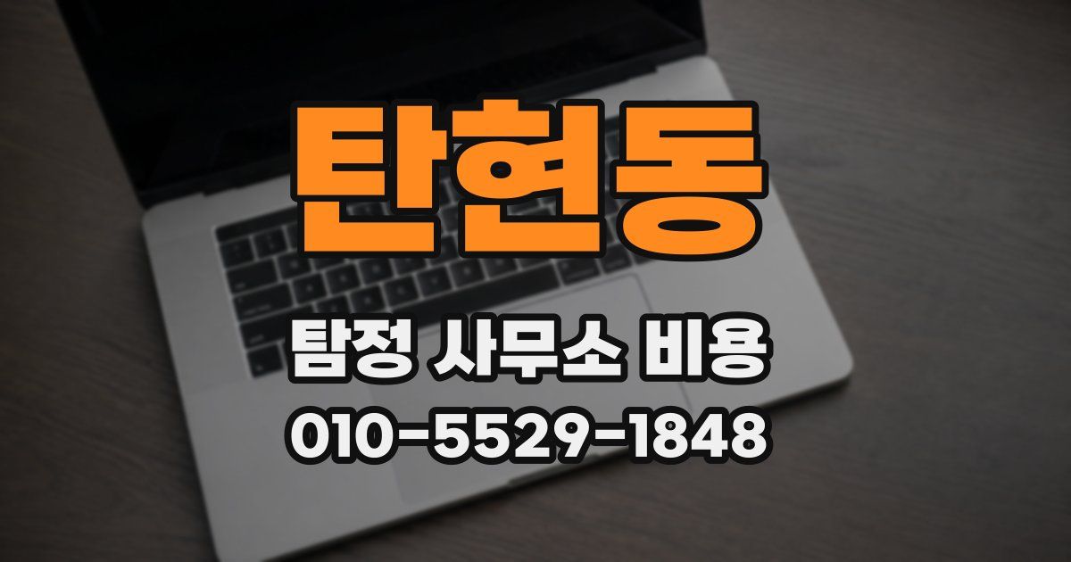 탄현동 탐정 사무소 비용