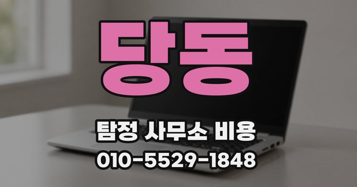 당동 탐정 사무소 비용