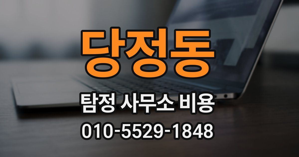 당정동 탐정 사무소 비용