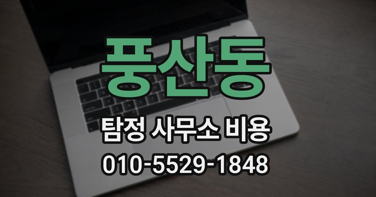 풍산동 탐정 사무소 비용