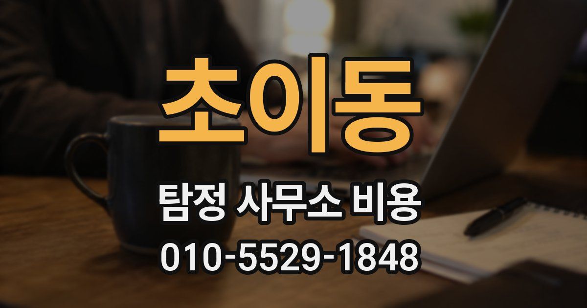 초이동 탐정 사무소 비용