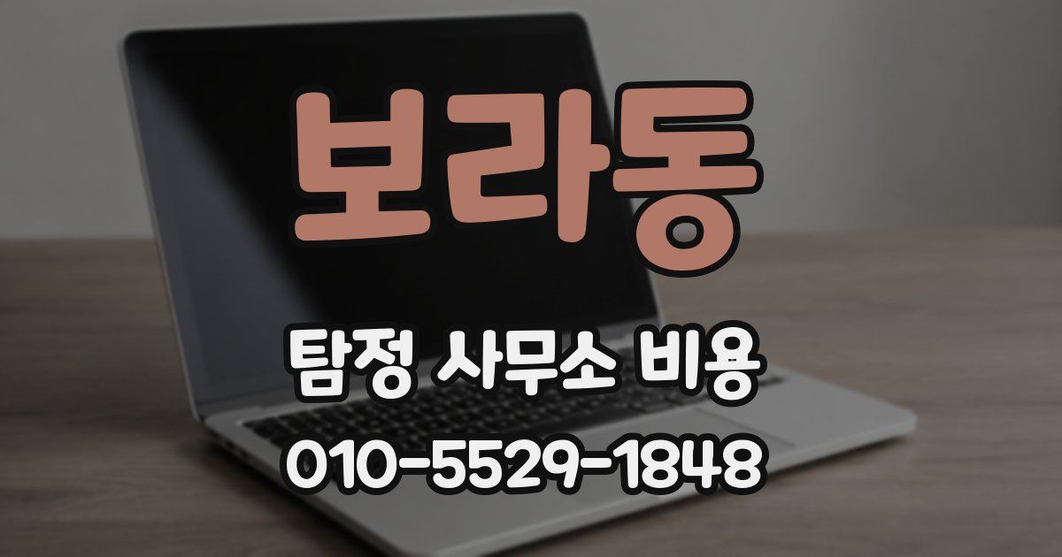보라동 탐정 사무소 비용