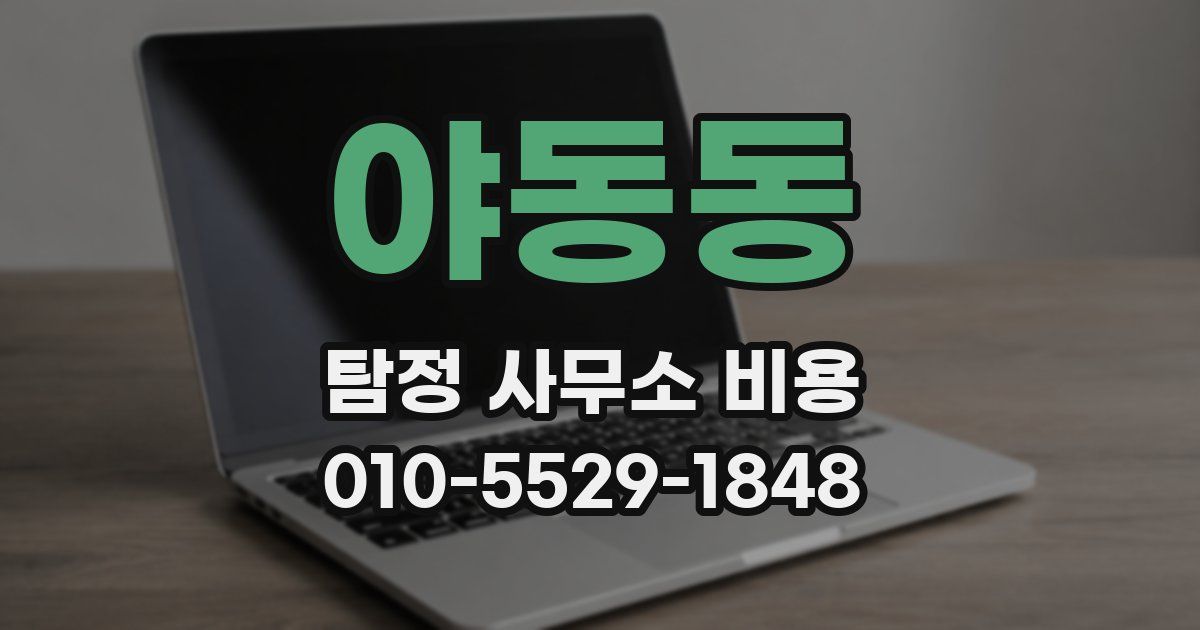 야동동 탐정 사무소 비용