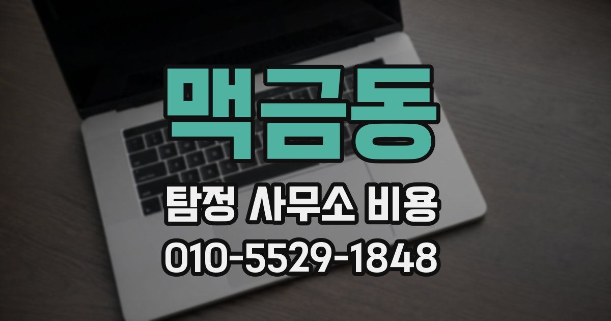 맥금동 탐정 사무소 비용