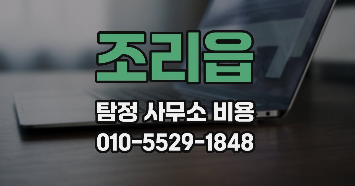 조리읍 탐정 사무소 비용