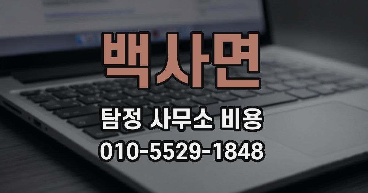 백사면 탐정 사무소 비용