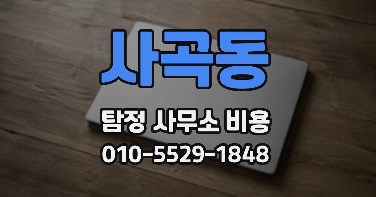 사곡동 탐정 사무소 비용