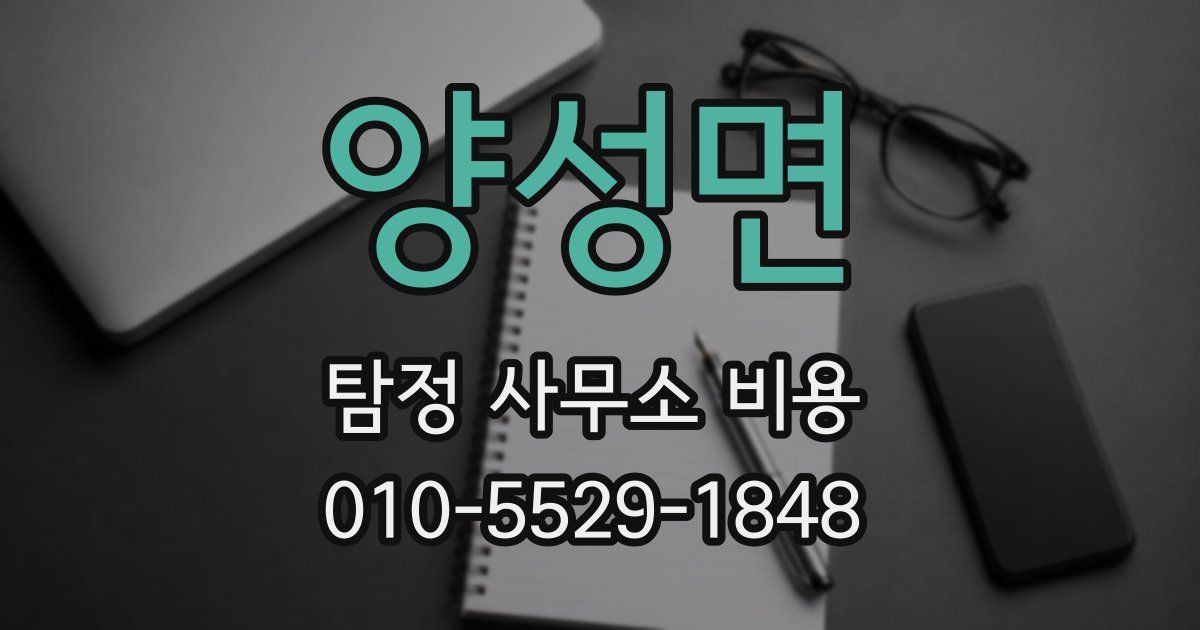 양성면 탐정 사무소 비용