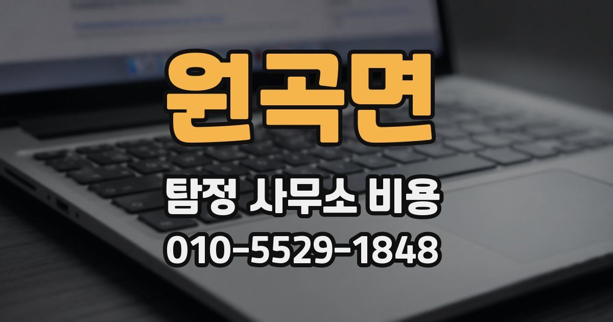 원곡면 탐정 사무소 비용