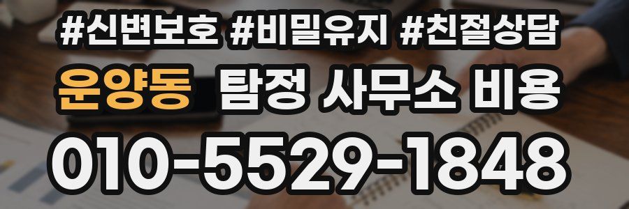 운양동 탐정 사무소 비용