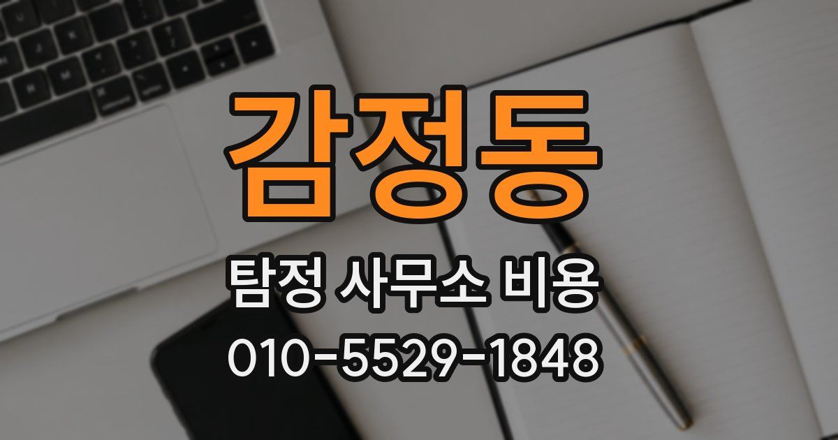 감정동 탐정 사무소 비용