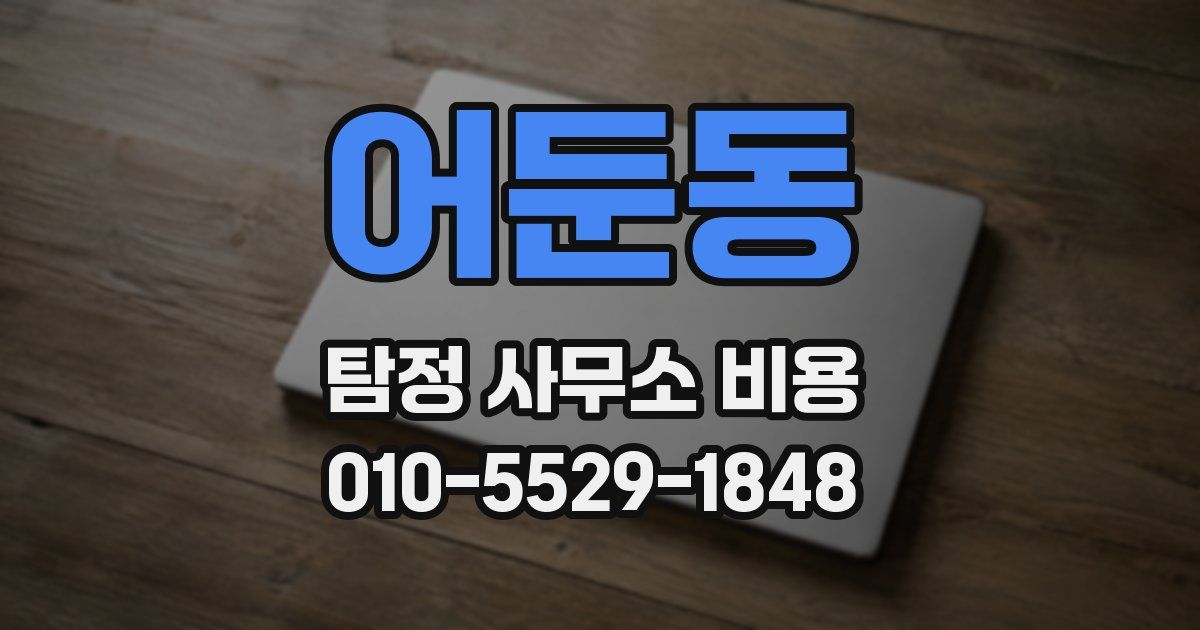 어둔동 탐정 사무소 비용