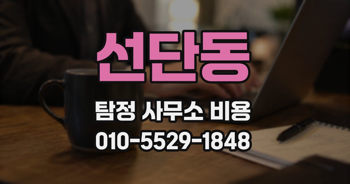 선단동 탐정 사무소 비용