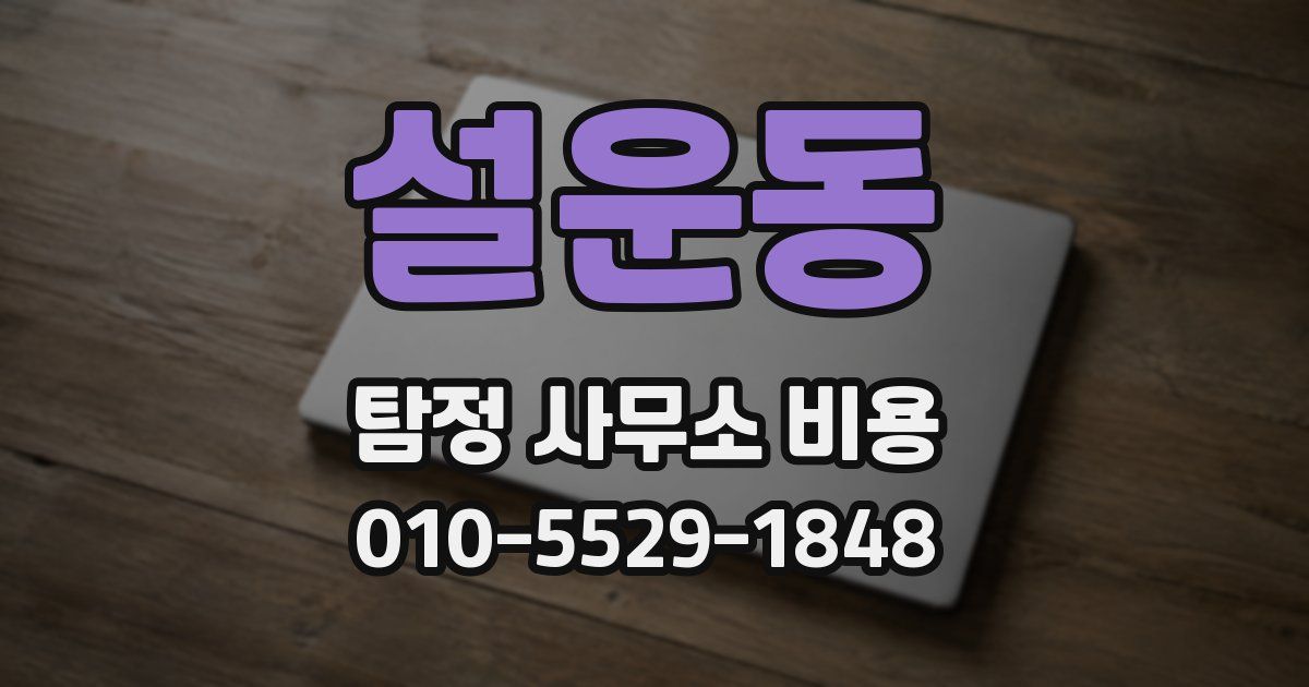 설운동 탐정 사무소 비용