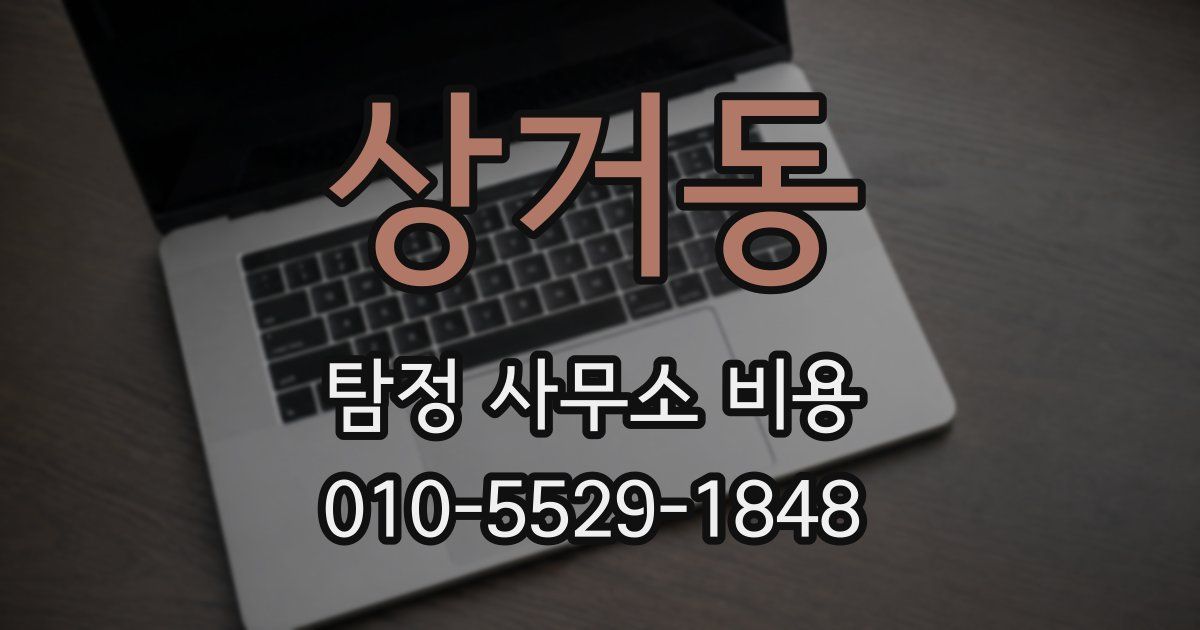 상거동 탐정 사무소 비용