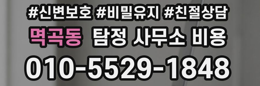 멱곡동 탐정 사무소 비용