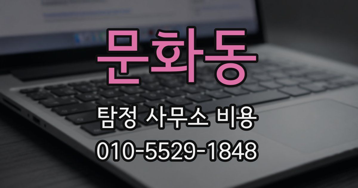 문화동 탐정 사무소 비용