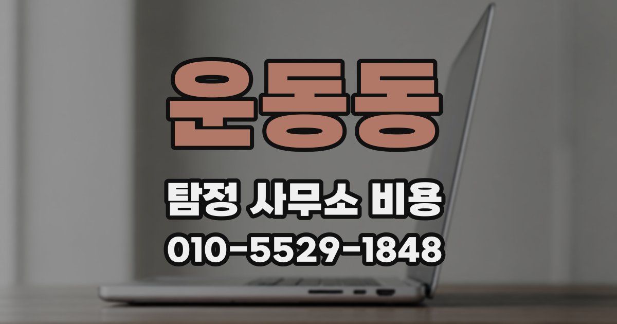 운동동 탐정 사무소 비용