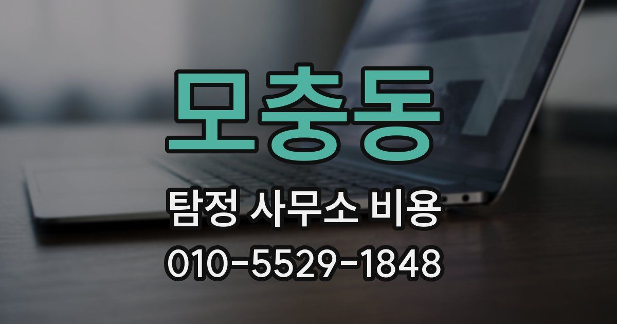 모충동 탐정 사무소 비용