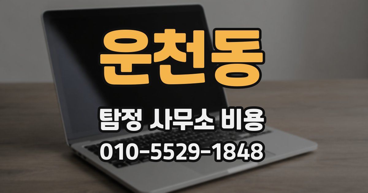 운천동 탐정 사무소 비용