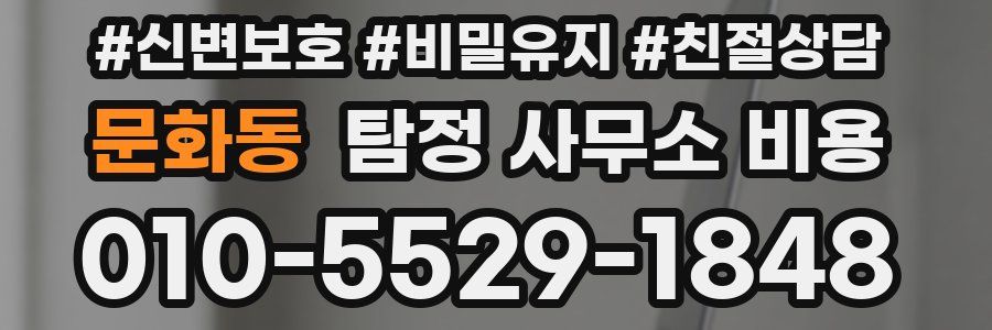 문화동 탐정 사무소 비용