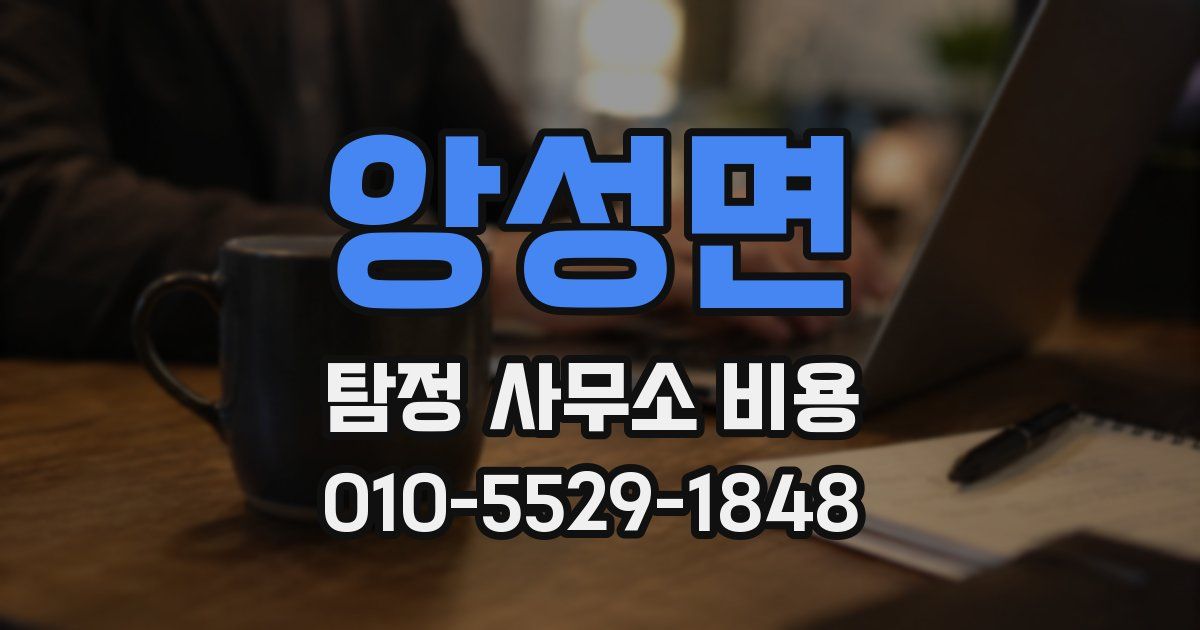 앙성면 탐정 사무소 비용