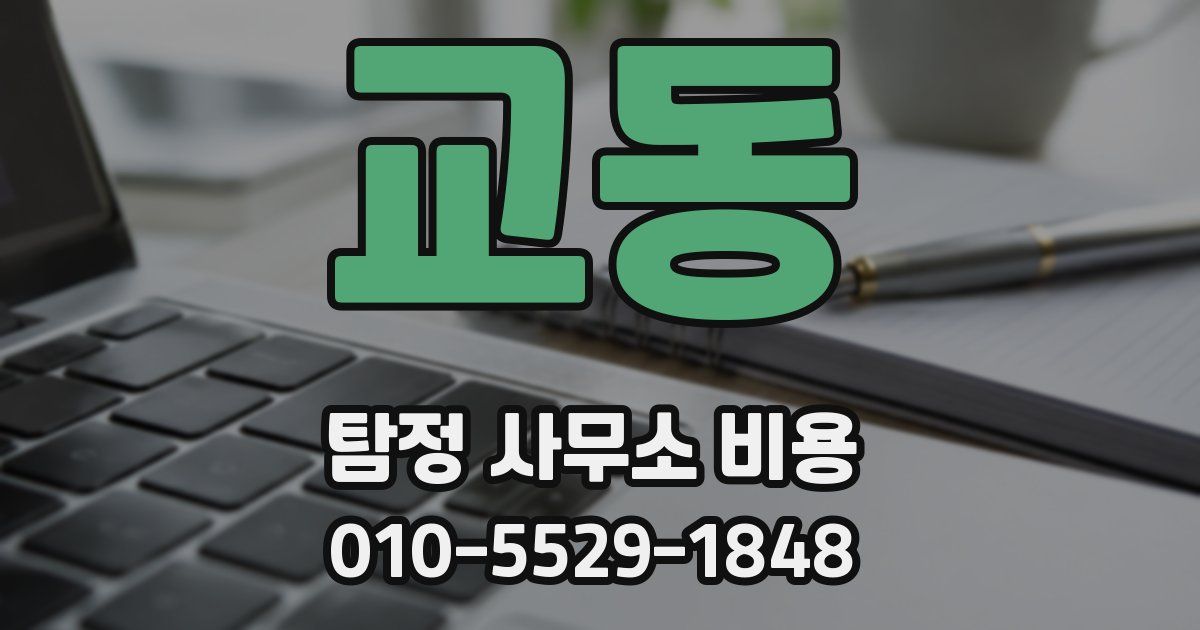 교동 탐정 사무소 비용