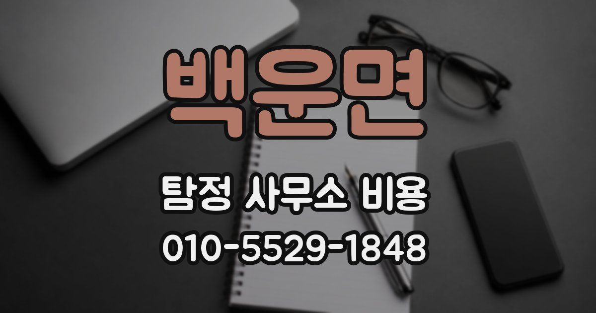 백운면 탐정 사무소 비용
