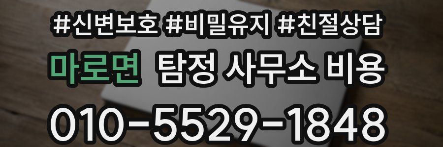 마로면 탐정 사무소 비용