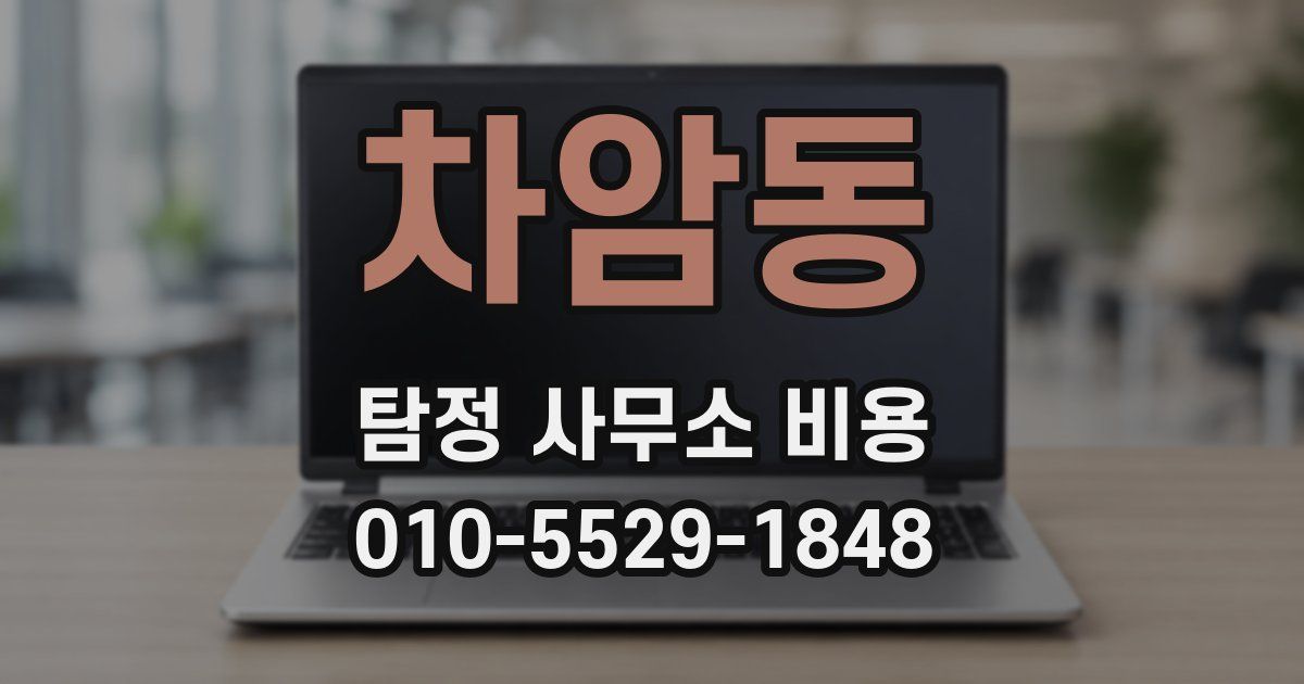 차암동 탐정 사무소 비용