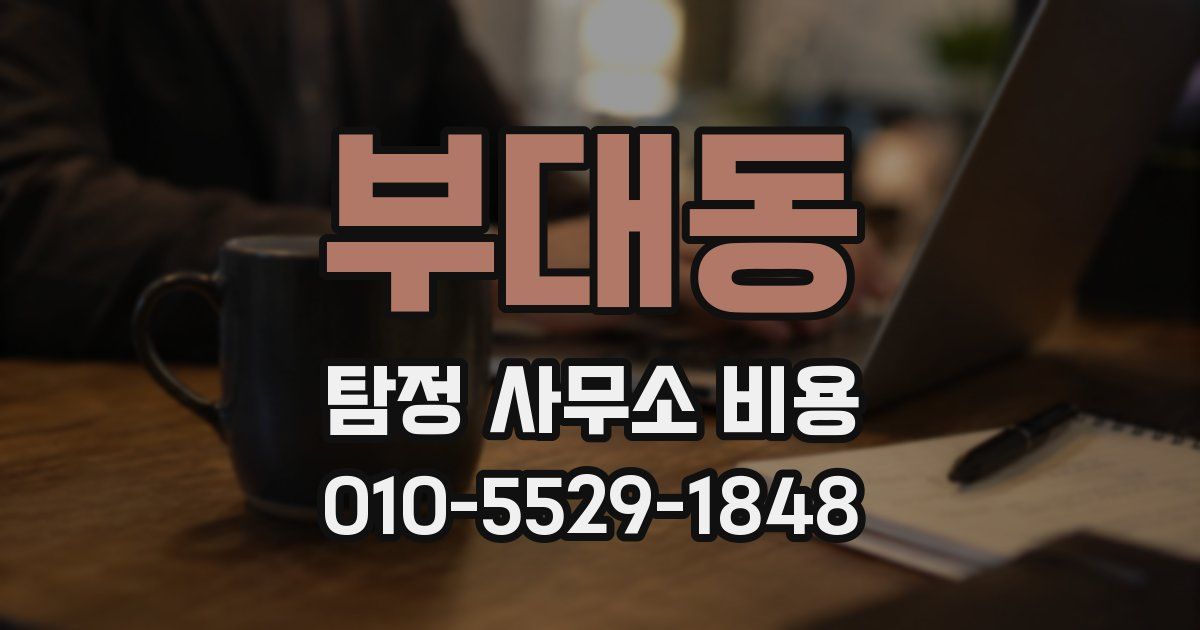부대동 탐정 사무소 비용