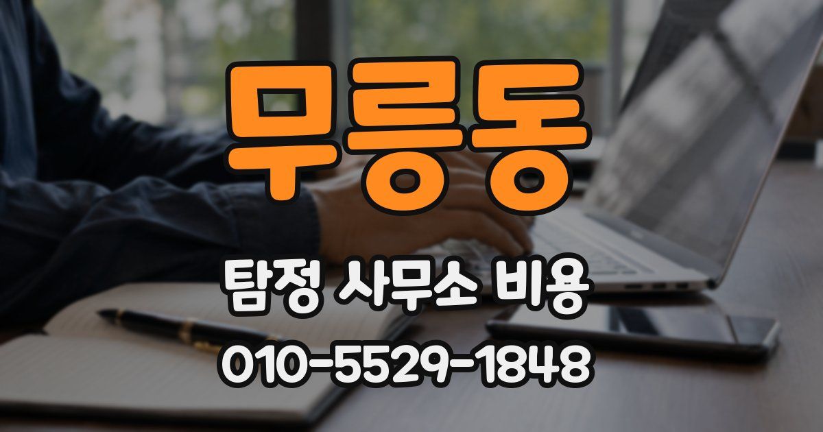 무릉동 탐정 사무소 비용